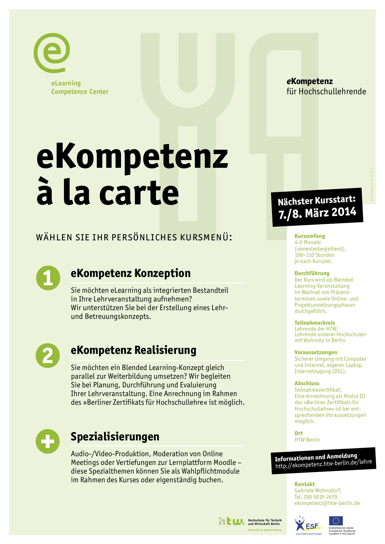 Ab März: eKompetenz-Weiterbildung für Lehrende an der HTW Berlin