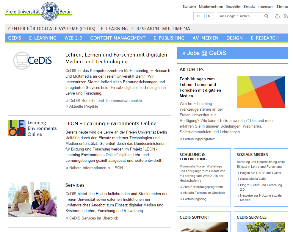 E-Learning-Umfeld der FU