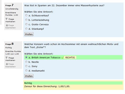 Multiple-Choice ohne Punktabzug