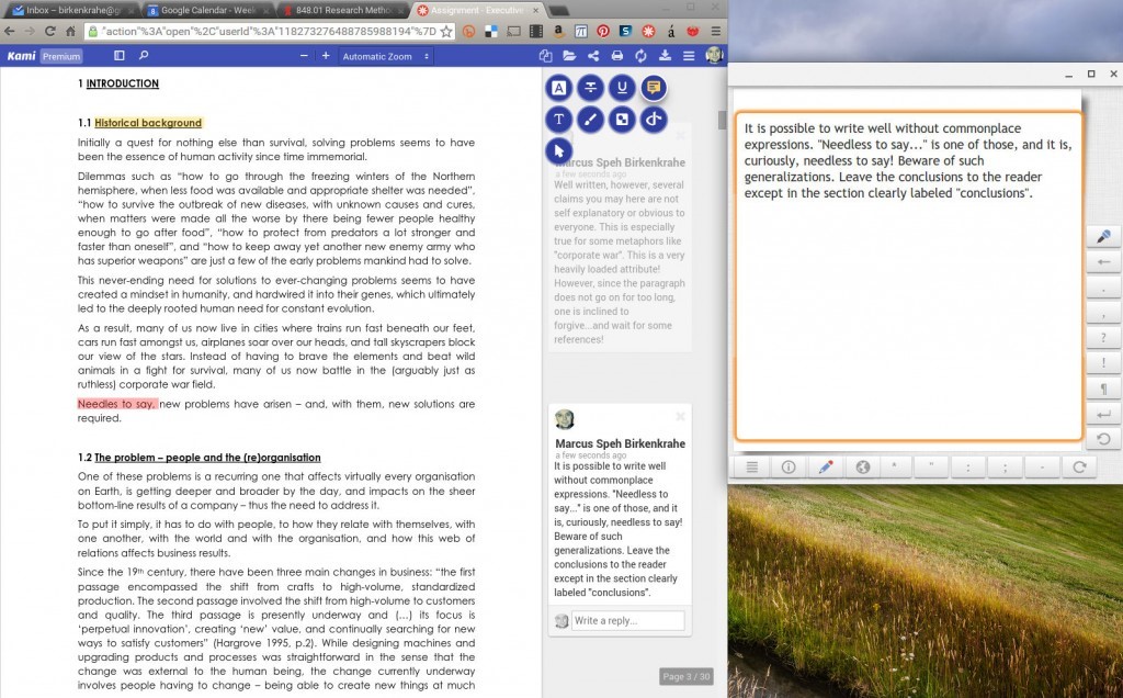 Werkzeuge: Abschlussarbeiten in Google Chrome annotieren