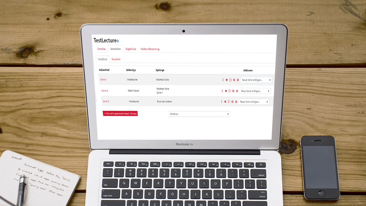 Lektion in Moodle: Ein mächtiges Tool – wenn man es nutzt.