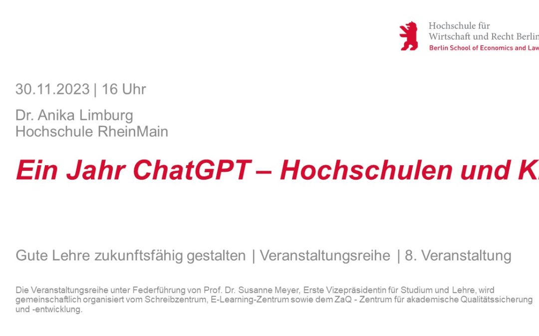 Ein Jahr ChatGPT – Hochschulen und KI