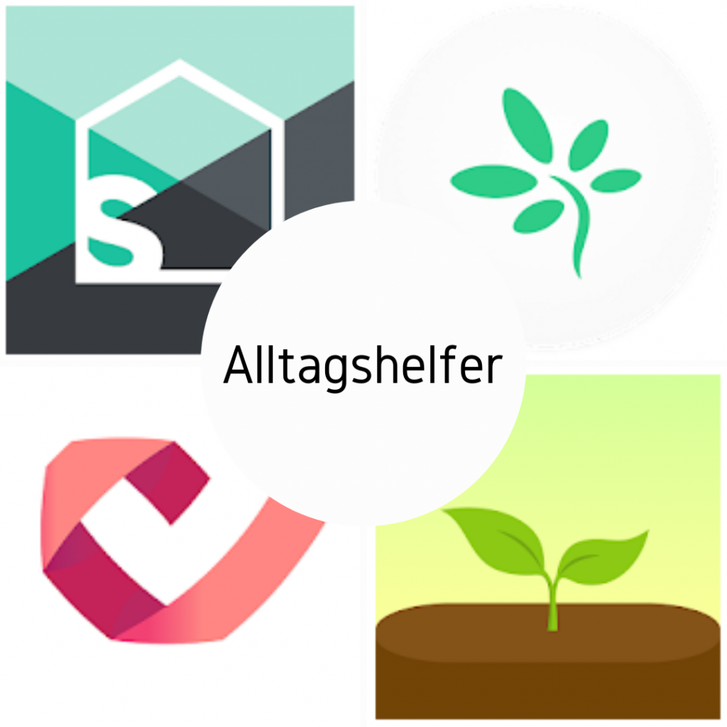 © splitwise.com, © timetreeapp.com, © codecheck.info, © forestapp.cc (v. l. n. r.)