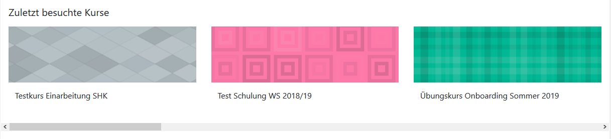 Block zuletzt besuchte Kurse