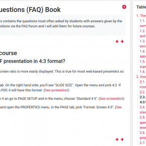 Moodle-Ausschnitt FAQ Book