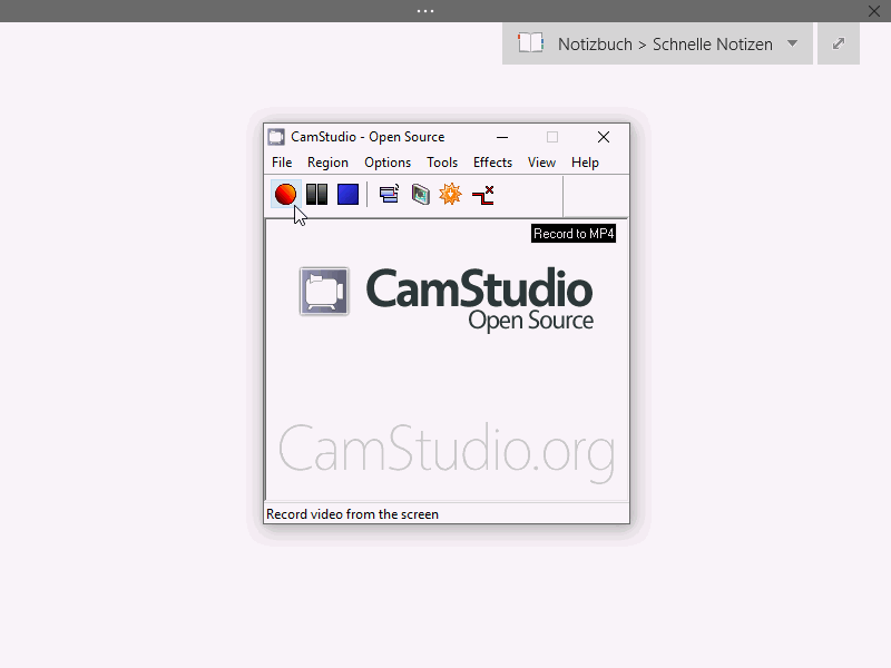 CamStudio_OneNote CamStudio: Aufzeichnen eines Whiteboard