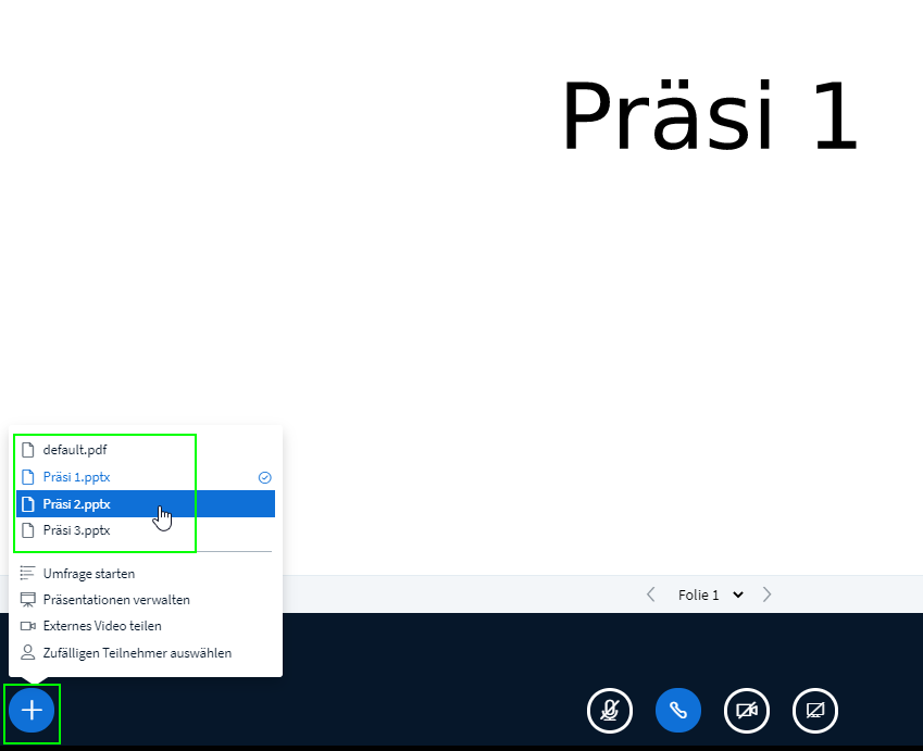 Präsentationen einfach wechseln