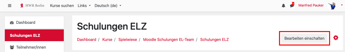 Bearbeiteneinschalten