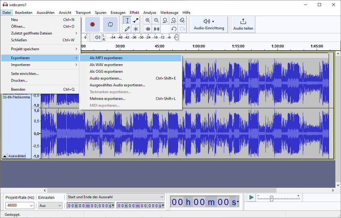 Audacity Export MP3 Audacity Export MP3