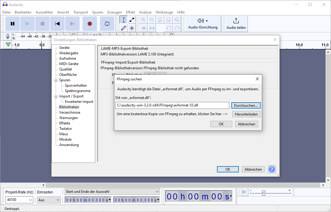 Audacity FFmpeg Audacity FFmpeg