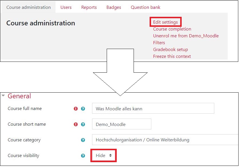 course administration