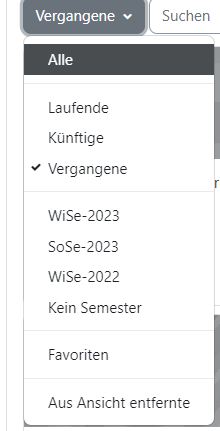 Semesterauswahl