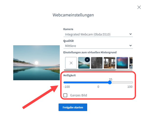 BBB 2.6 Webcam Helligkeit BBB 2.6 Webcam Helligkeit