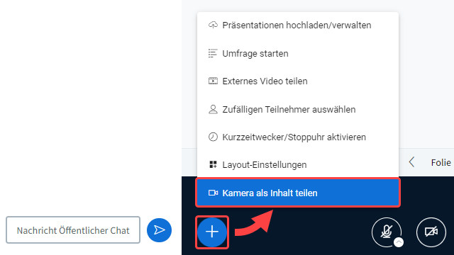 BBB 2.7 Kamera als Inhalt BBB 2.7 Kamera als Inhalt
