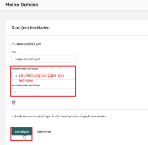 Turnitin - Meine Dateien