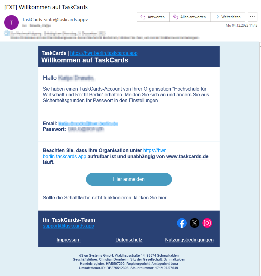 Taskcards - Willkommen Taskcards - Willkommen